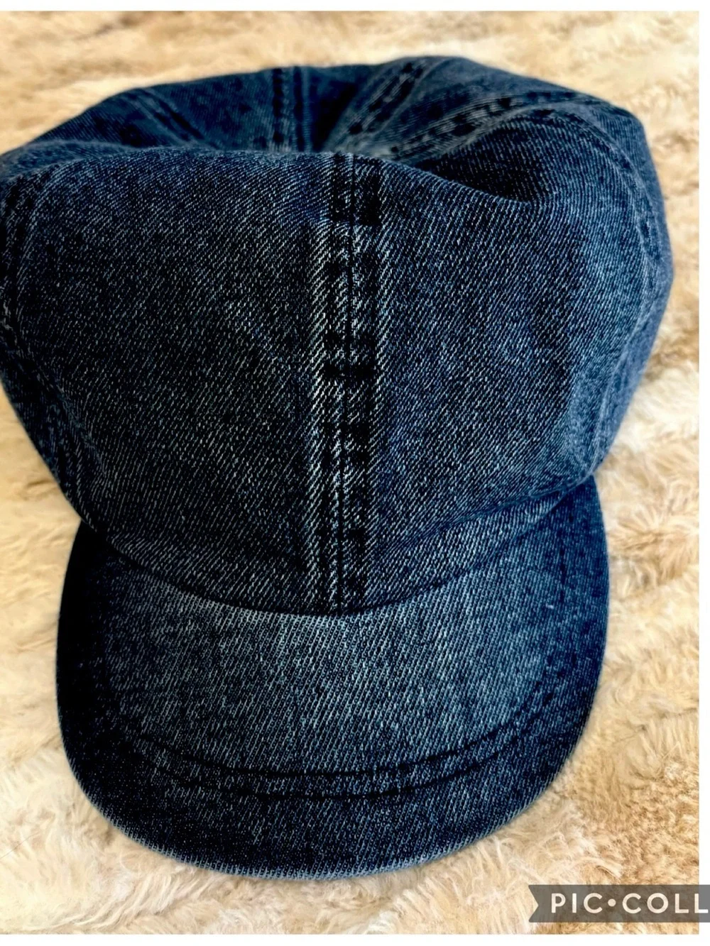 Cara Park Authentic Denim Newsboy Cap Slouchy Baker Boy Hat Baggy Back Boho